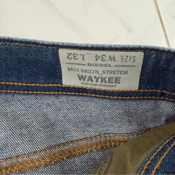 Diesel Mens Waykee Regular Straight Leg Jean - 0837N - 34 - Picture 10 of 17